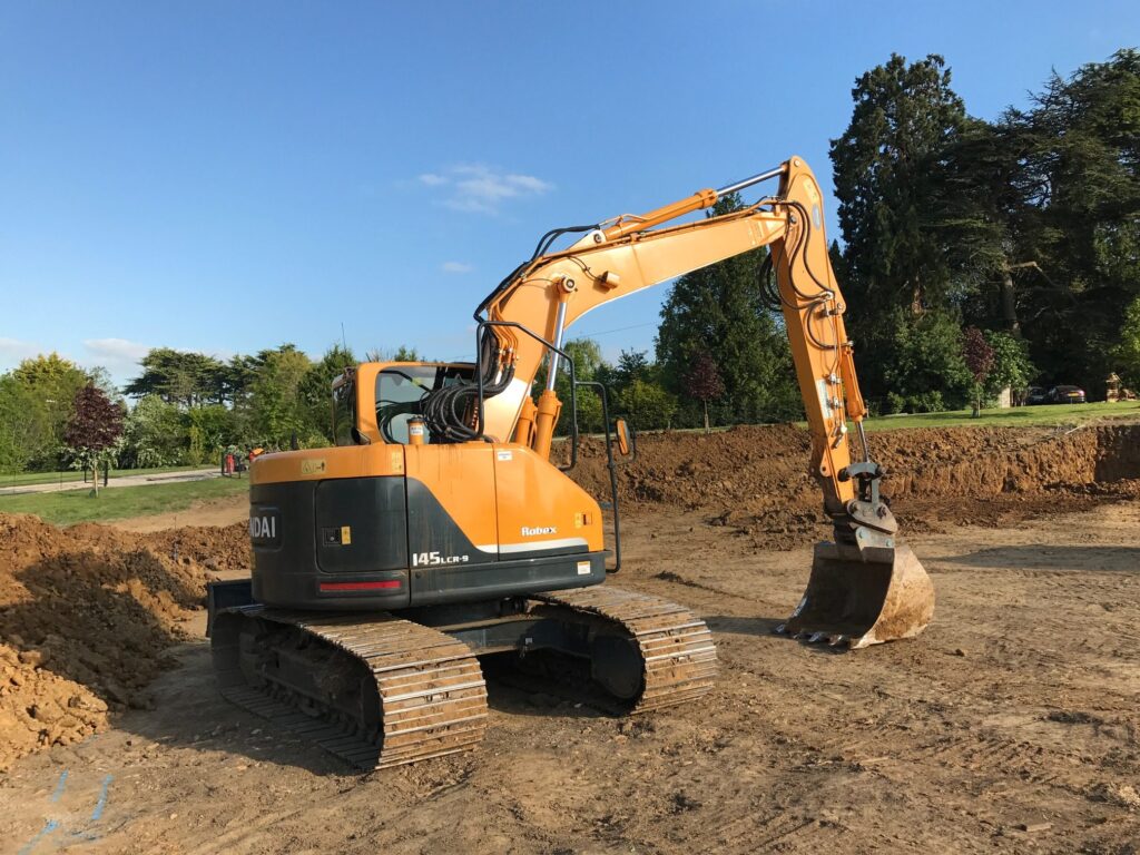 hyundai excavator on site