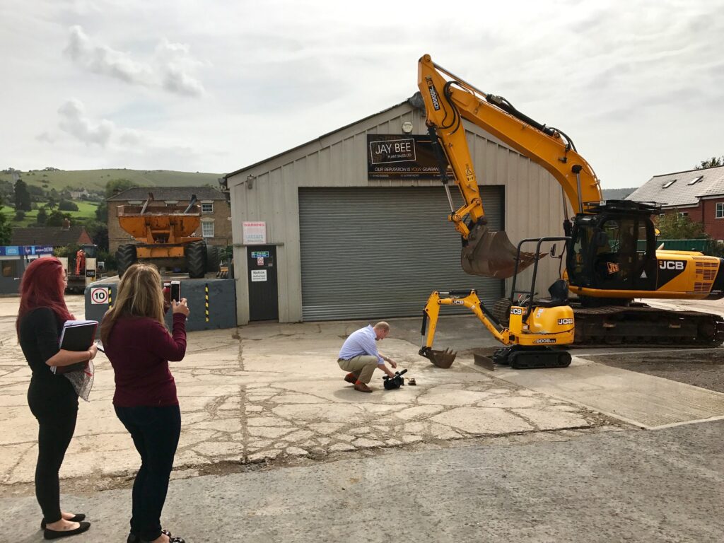 promotional shots of the jcb excavators at jay bee plant sales