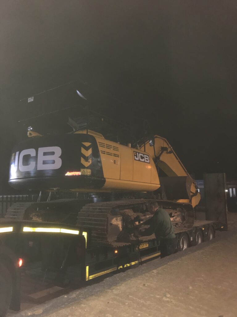 jcb js220 excavator leaving jay bee plant sales