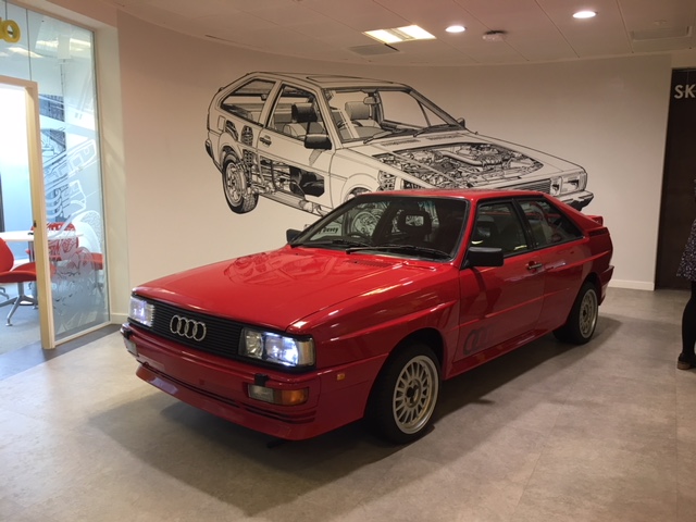 red audi car at auto trader plant