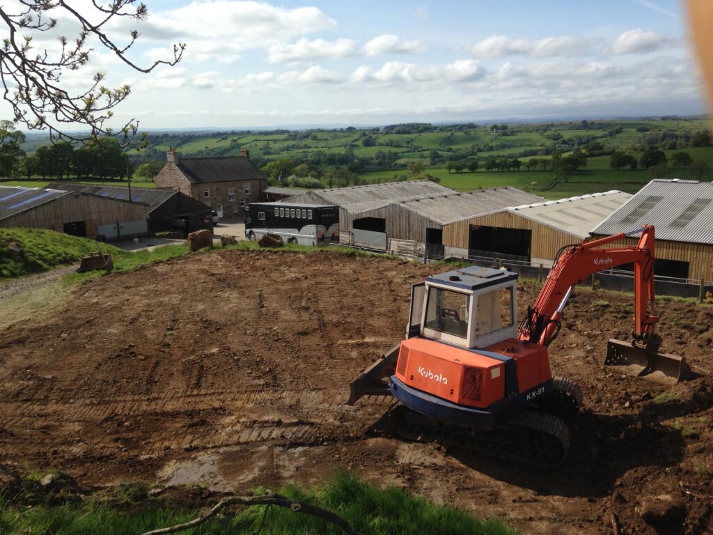 Kubota KH191 excavator on farm