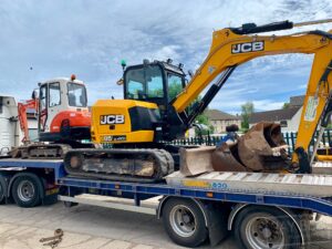 second hand jcb and kubota excavators leaving jay bee plant sales